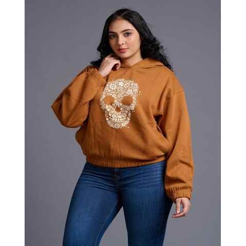 GO DEVIL Women Regular Fit Graphic Print Hoodie